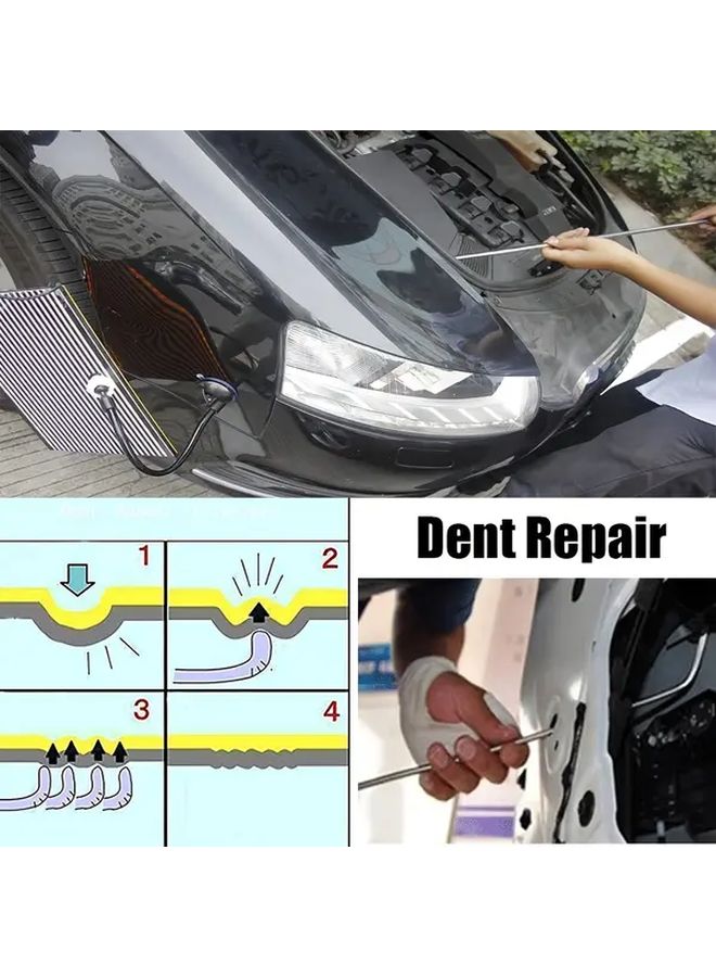 10pcs Stainless Steel Dent Puller Tool Set Black Paintless Dent Removal Kit For Car Body Easy Tap Dent Extractor With Hammer Vehicle Scratches And Dents Repair - Image 4