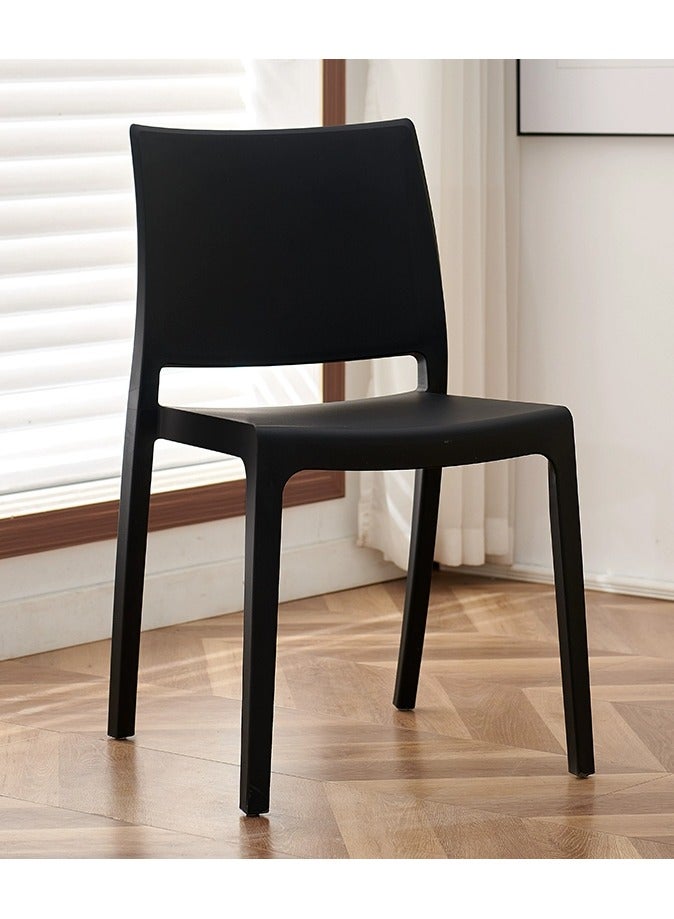 LANNY Jeffcoco Furniture Modern Mid Century Premium Plastic Chair,Curved Back Dining Chairs For Kitchen Garden Lounge Meeting Room,1PCS Black - Image 1