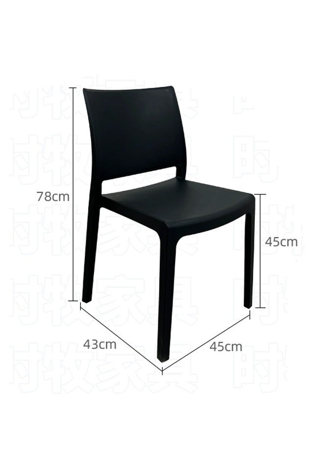 LANNY Jeffcoco Furniture Modern Mid Century Premium Plastic Chair,Curved Back Dining Chairs For Kitchen Garden Lounge Meeting Room,1PCS Black - Image 3