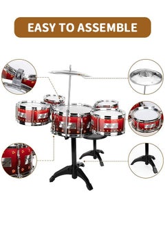 GROIC Jazz Drum Kit Toy Drum Set for Kids for Toddler Educational Percussion Musical Instruments Drum Toy Playset Beats Musical Toys  - Image 3