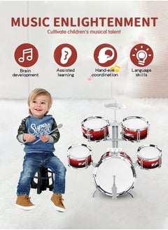 GROIC Jazz Drum Kit Toy Drum Set for Kids for Toddler Educational Percussion Musical Instruments Drum Toy Playset Beats Musical Toys  - Image 4