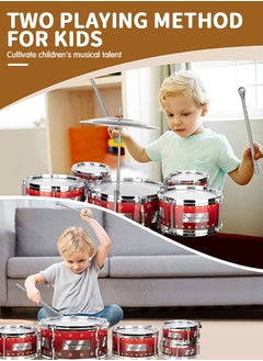 GROIC Jazz Drum Kit Toy Drum Set for Kids for Toddler Educational Percussion Musical Instruments Drum Toy Playset Beats Musical Toys  - Image 2