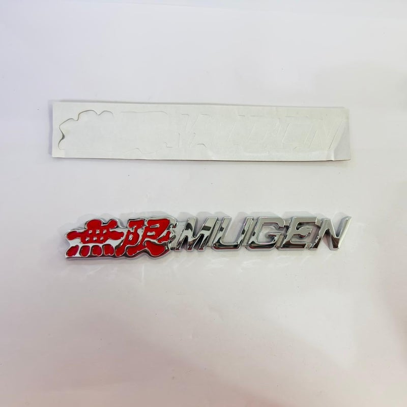AUTO MT Emblems for Car & Bike Metal Lo.go and Grill Me.tal Lo.go, Auto Accessories for Car Emblem 3D Badge Auto Racing Sport Sticker Grand Tourer Decal. (RED Chrome Mugen Metal Logo.) - Image 2