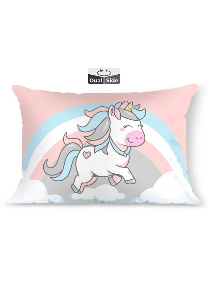 Brizberry Brizberry Baby Kids Pillow Cushion for 3 Years to 8 Years Super Soft Fabric Unicorn Animal Cartoon Prints 12x18 inches Design 19  - Image 1
