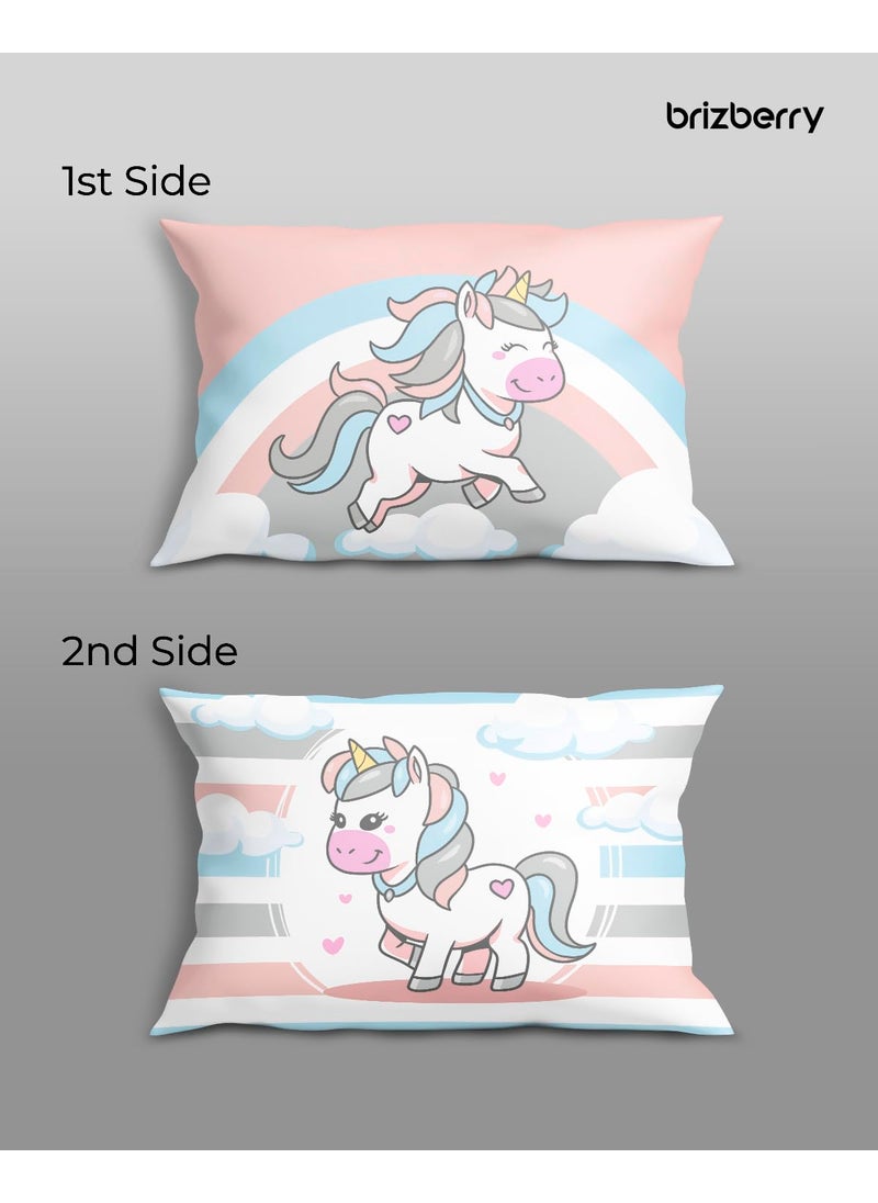 Brizberry Brizberry Baby Kids Pillow Cushion for 3 Years to 8 Years Super Soft Fabric Unicorn Animal Cartoon Prints 12x18 inches Design 19  - Image 2