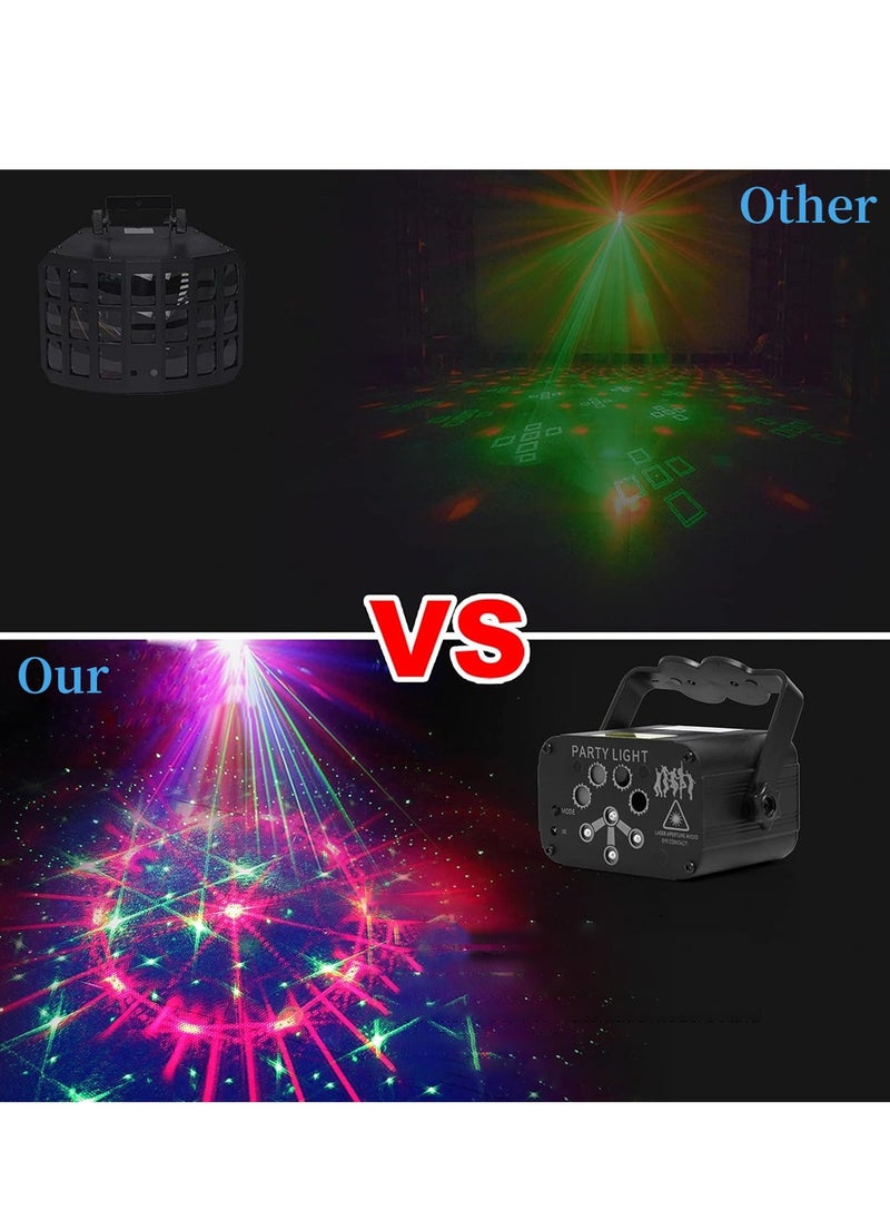 LEOKOR - أضواء المسرح 120 نمطًا لاسلكيًا LED يعمل بالصوت ضوء الليزر RGB فلاش ستروب بروجيكتور مع جهاز تحكم عن بعد - Image 1