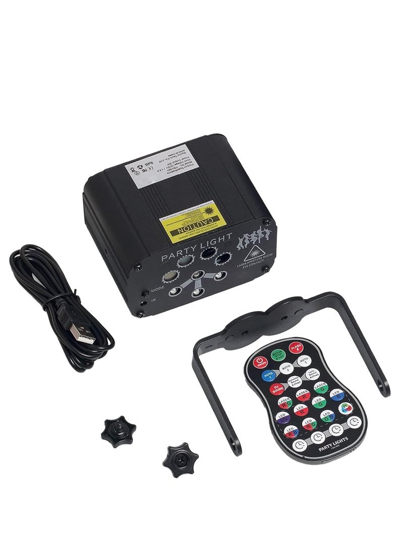 LEOKOR - أضواء المسرح 120 نمطًا لاسلكيًا LED يعمل بالصوت ضوء الليزر RGB فلاش ستروب بروجيكتور مع جهاز تحكم عن بعد - Image 1