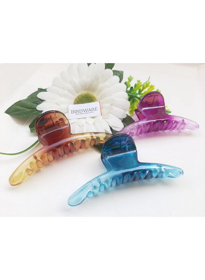 BIRDWARE Big-Size Shell Orange Color Imported Acrylic Material Stone Butterfly Hair Clips For Women (Pack of 1 Pc, Shell Colour) | Hair Clutchers (Transparent Pack of 3) - Image 2