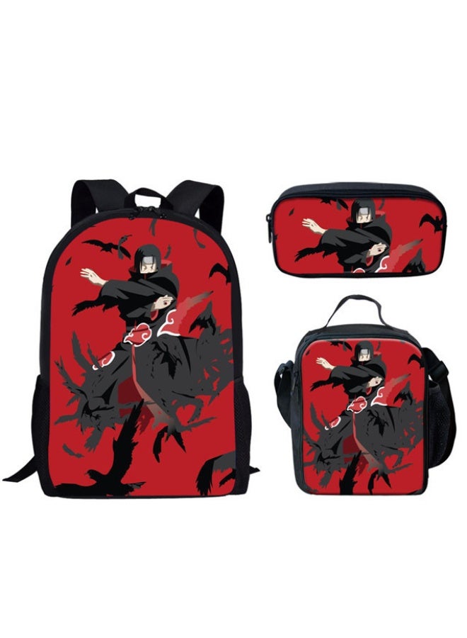 ناروتو على ظهره مقلمة حقيبة ثلاثة قطعة دعوى الرجال والنساء الترفيه الرياضة حقيبة السفر طالب حقيبة المدرسة - Image 1