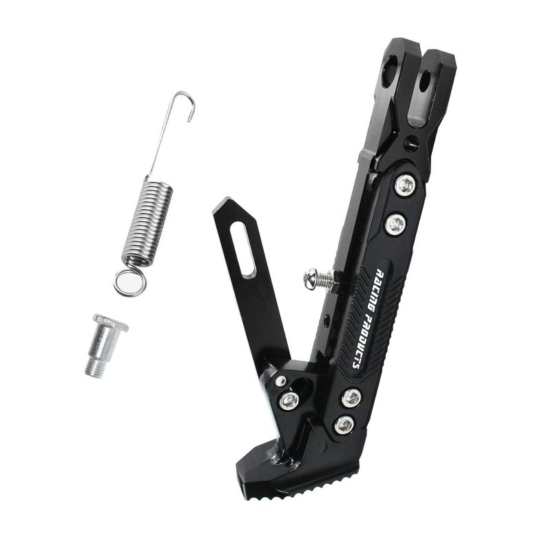 GWH Motorcycle Universal Kickstand Adjustable Modified CNC Aluminum Alloy Adjustable Tripod Holder Kickstand Foot Side Support Stand Motor Scooter Motorbike Motocross Electric Dit Pit Bike （Red) (Black) - Image 1