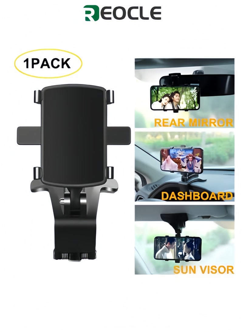 REOCLE Phone Holder Car Windshield Dashboard Air Vent Cell Phone Car Mount Hands Free Universal Automobile Cradle Fit for iPhone Android and All Smartphones - Image 1