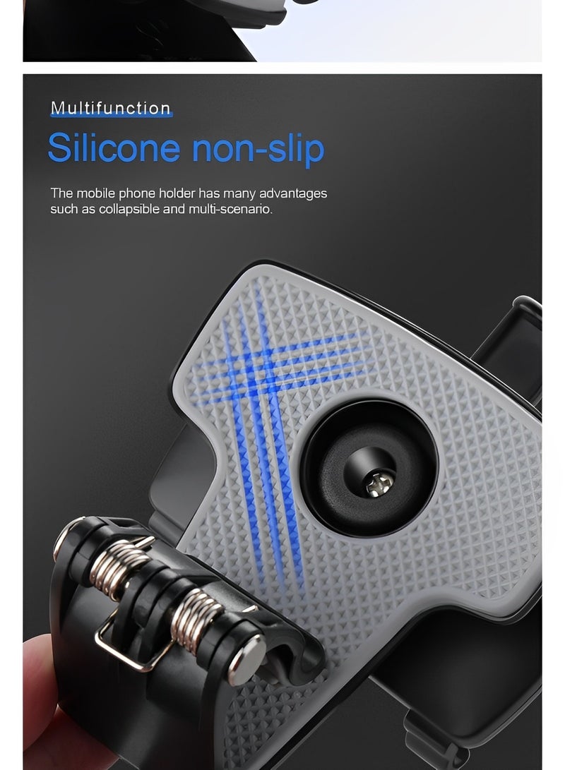 REOCLE Phone Holder Car Windshield Dashboard Air Vent Cell Phone Car Mount Hands Free Universal Automobile Cradle Fit for iPhone Android and All Smartphones - Image 4