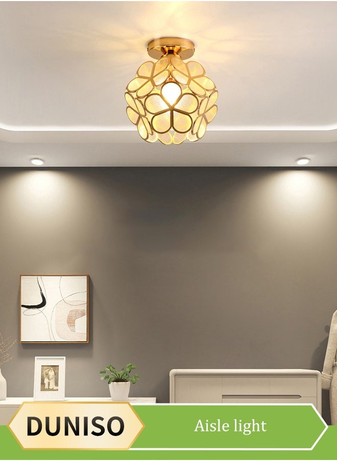 DUNISO Ceiling light, iron petal shaped pendant light, E27 lamp holder, high temperature resistant, suitable for corridors, bedrooms, living rooms, dining rooms, sunny terraces  - Image 1