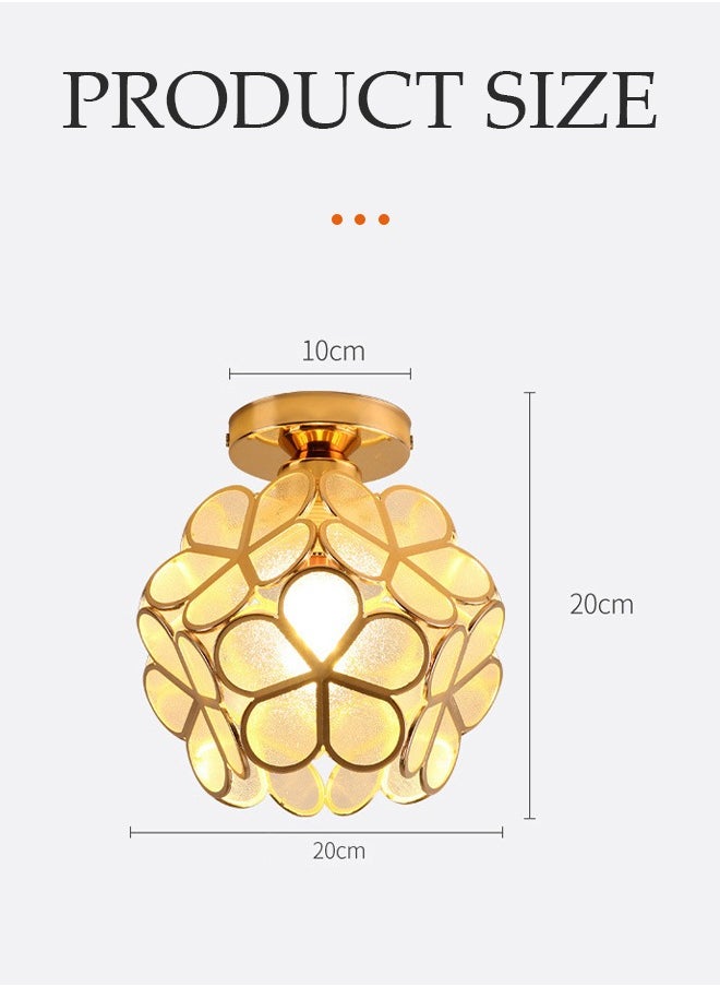 DUNISO Ceiling light, iron petal shaped pendant light, E27 lamp holder, high temperature resistant, suitable for corridors, bedrooms, living rooms, dining rooms, sunny terraces  - Image 2