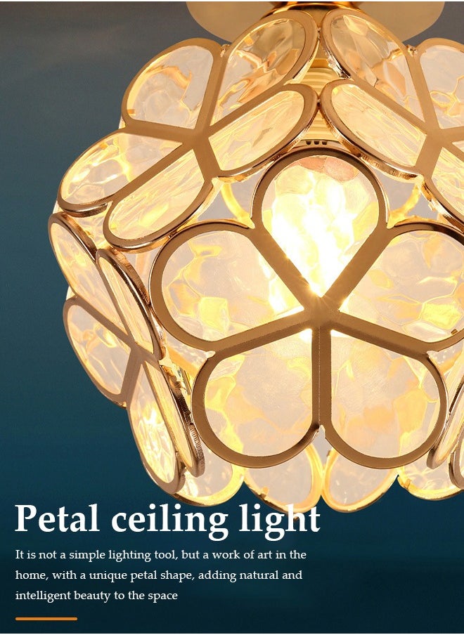 DUNISO Ceiling light, iron petal shaped pendant light, E27 lamp holder, high temperature resistant, suitable for corridors, bedrooms, living rooms, dining rooms, sunny terraces  - Image 5