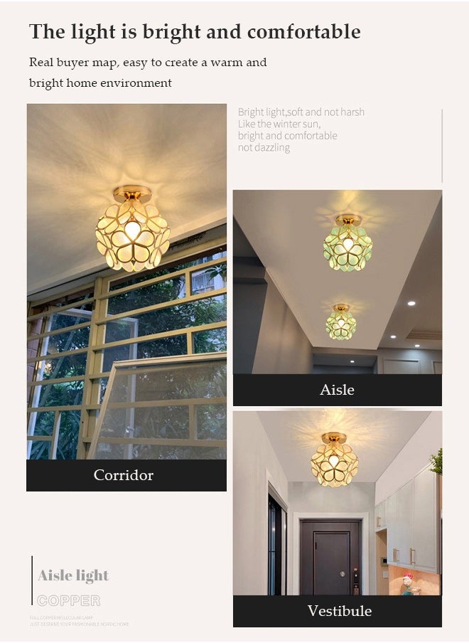DUNISO Ceiling light, iron petal shaped pendant light, E27 lamp holder, high temperature resistant, suitable for corridors, bedrooms, living rooms, dining rooms, sunny terraces  - Image 4