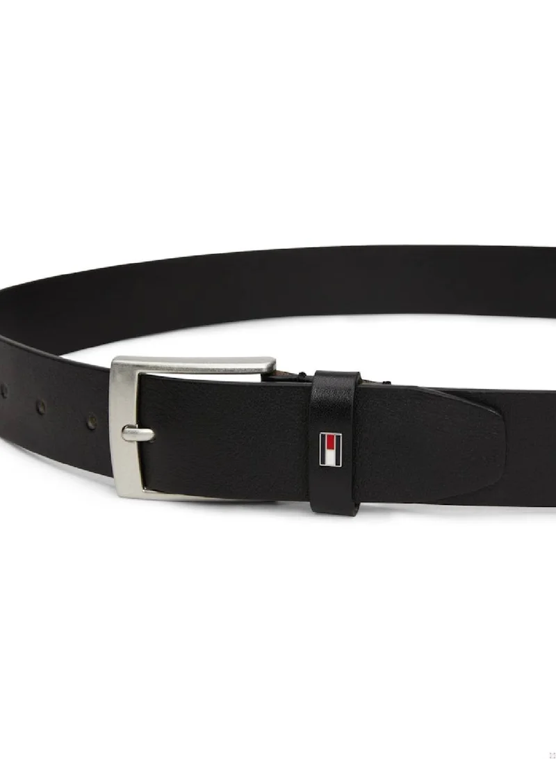 TOMMY HILFIGER Enamel Flag Smooth Leather Belt