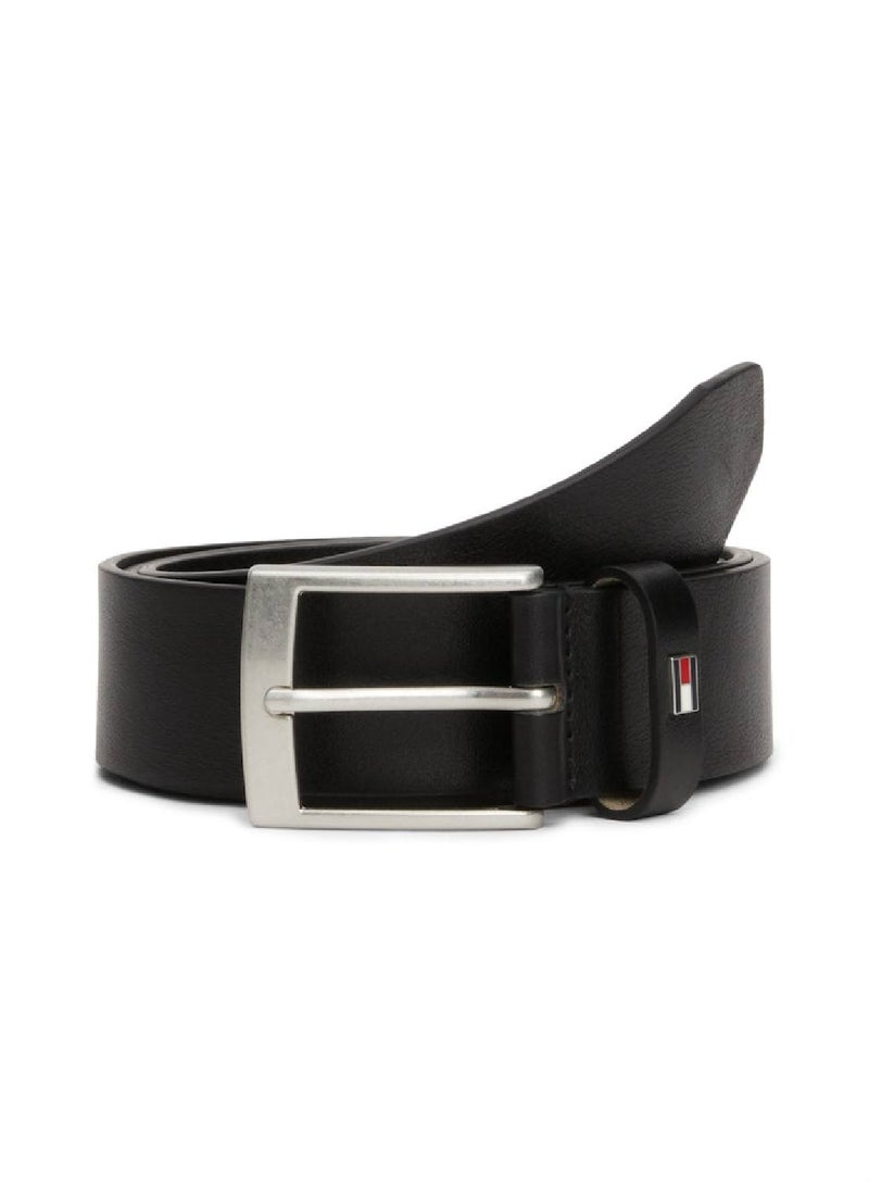 TOMMY HILFIGER Men's  Enamel Flag Smooth Leather Belt , Black - Leather  - Image 1