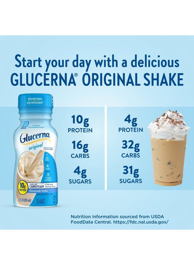 Glucerna شيك غذائي أصلي، مشروب سكري لدعم إدارة مستوى السكر في الدم، 10 جرام بروتين، 180 سعرة حرارية، فانيليا منزلية، زجاجة سعة 8 أونصات سائلة، 24 عدد - Image 5