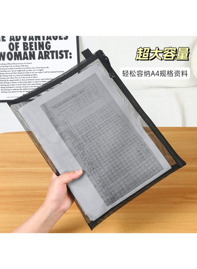 Autonomy Simple Transparent Mesh Pencil Case Storage Bag Student Exam Special Portable Pencil Case Large Capacity Stationery Bag - Image 3