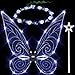 quescu Fairy Wings for AdultsLED Butterfly Wings for Girls WomenHalloween Costume Dress Up White - Image 3