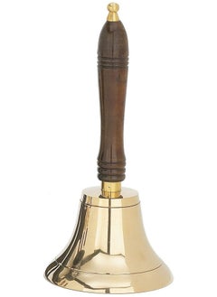 Udl Large And Heavy Solid Brass Hand Bell School Bell Call Service Bell With Wood Handle 11 H 5 D