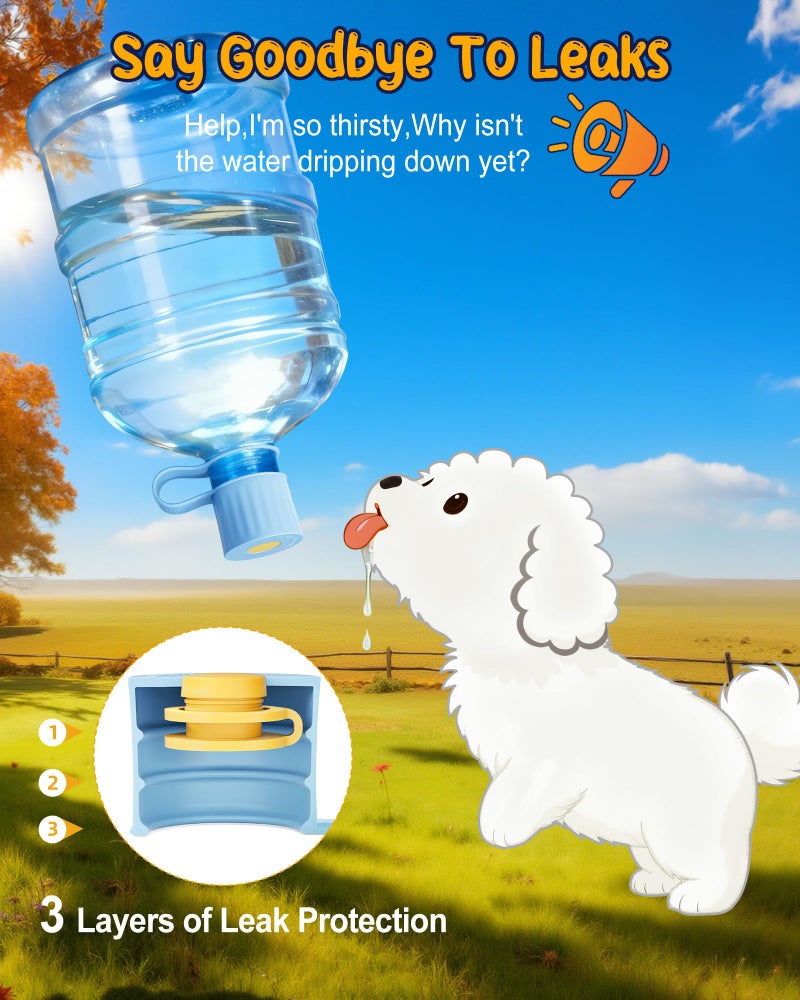 Redsack 3-Packs Silicone 5 Gallon Water Jug Cap, 2/3/4/5Gal Reusable Bottle Lids, Leak-Proof Replacement Caps for 55mm & 60mm Bottle Standard/Screw/Crown Tops, Dishwasher Safe & BPA-Free (Light Blue, 3 PACKS) - Image 2