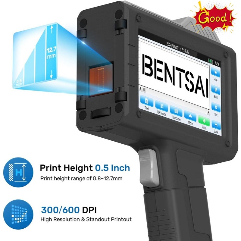 طابعة BT-HH6205B مُحدثة حديثًا، تتميز بعمر تشغيلي طويل يصل إلى 16 ساعة، وقائمة استخدام بحجم 0.5 بوصة، مع علامة رقم الدفعة وتاريخ الرمز، ورقم التسلسل، ورمز الاستجابة السريع (QR)، على بطاقة بلاستيكية أو خشبية أو معدنية أو ملابس - Image 4