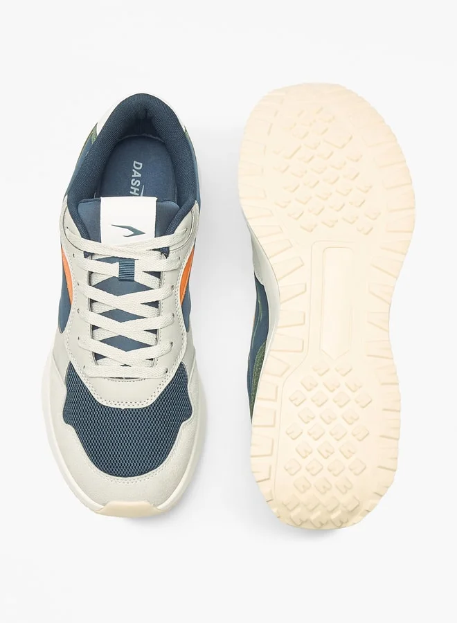 داش Colourblock Walking Shoes with Lace-Up Closure