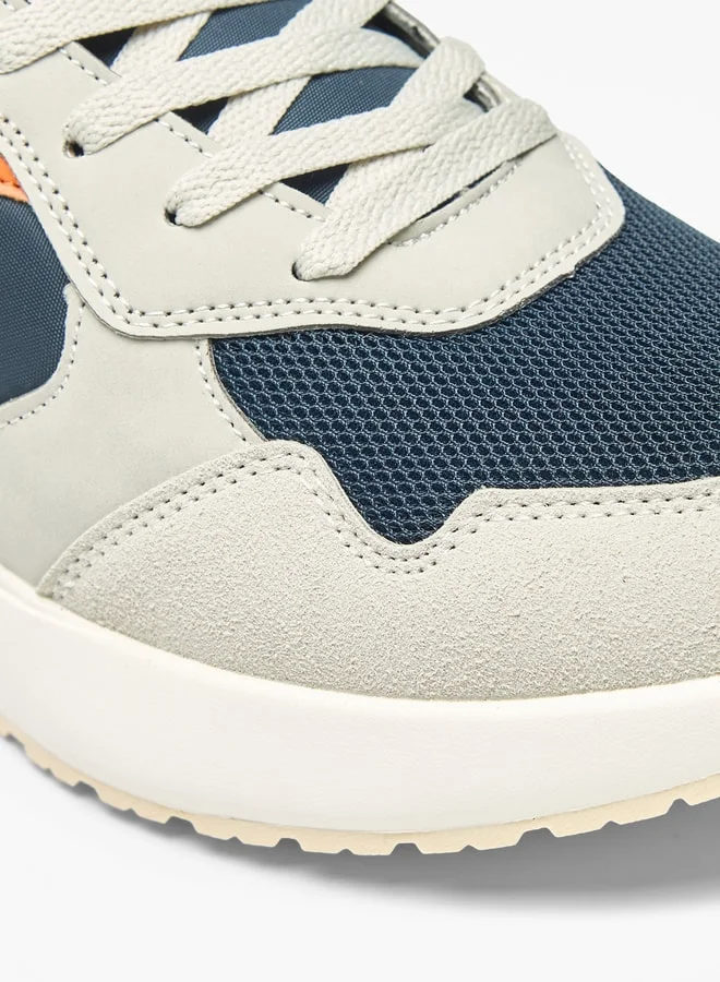 داش Colourblock Walking Shoes with Lace-Up Closure