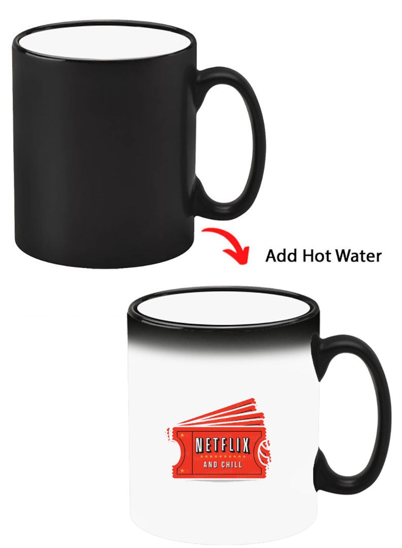 Theodor Color Changing Heat Sensitive Ceramic Mug, Image Revealed When HOT Liquid is Added! Netflix ticket - Image 1