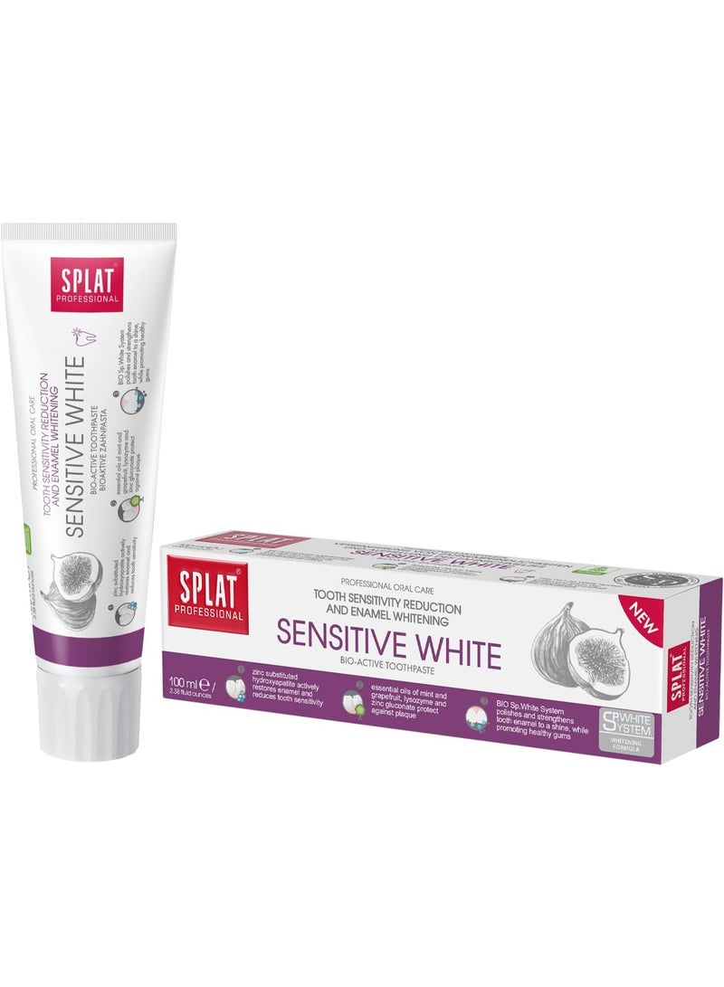 SPLAT Toothpaste Sensitive White bioactive Reduction of Sensitivity and Enamel whitening100ml - Image 1