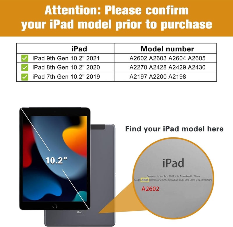 Procases For Ipad 7Th/8Th/9Th Generation 10.2" Pu Leather Case Business Stand Cover Smart Folio With Hand Strap Front Pocket Pen Loop -Brown - Image 2