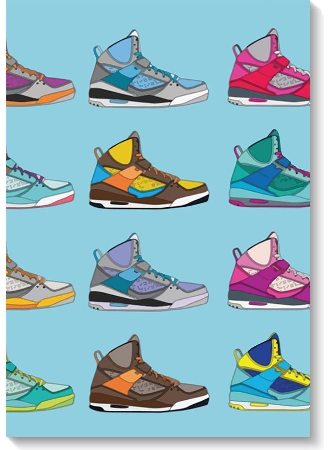 RYN Sneakers Colorful Wall Art Painting Multicolour 40x60cm - Image 2