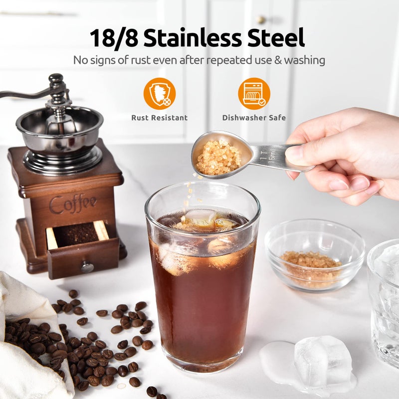 U-Taste 18/8 Stainless Steel Coffee Scoop: U-Taste 1 Tablespoon Metal Measuring Spoon, Short Handled Measure Scooper for Ground Coffee, Bean, Espresso, Powder, for Canister (Silver, 1Tbsp/15ml) - Image 3