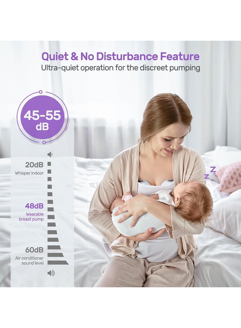 Hands Free Breast Pump, Electric Portable Breast Pump with 4 Modes, Cordless Breast Pump Hands Free, LCD Display - Image 5