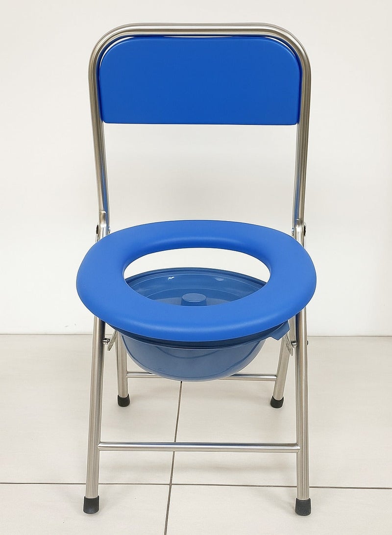 Earss Portable Toilet Chair – Foldable Seat with Removable Pot and Stainless Steel Frame | Durable WC Chair for Elderly, Patients & Home Care - Image 4
