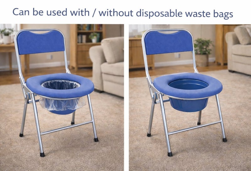 ايرس كرسي مرحاض قابل للطي مع وعاء قابل للإزالة وغطاء – كرسي متنقل قوي لكبار السن والبالغين، خفيف الوزن للسفر والتخييم، سهل الحمل والتنظيف - Image 3