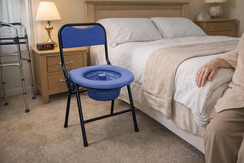 ايرس كرسي مرحاض قابل للطي مع وعاء قابل للإزالة وغطاء – كرسي متنقل قوي لكبار السن والبالغين، خفيف الوزن للسفر والتخييم، سهل الحمل والتنظيف - Image 4