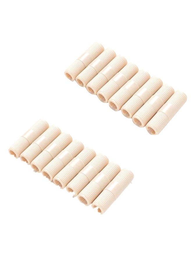 16-Piece Bed Sheet Gripper Fastener Set Beige 