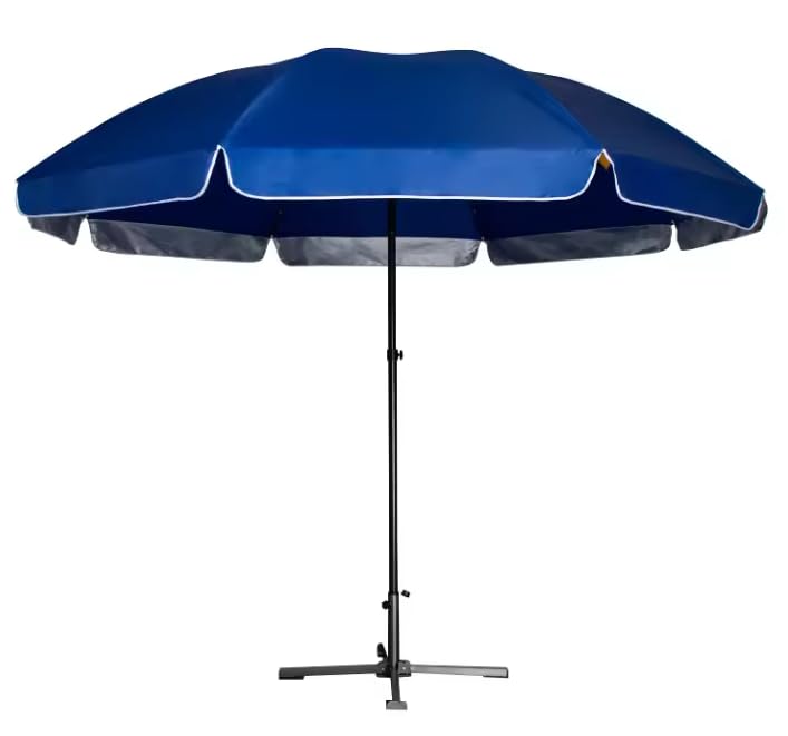 RAINPOPSON RAINPOPSON Garden Umbrella With Stand Big Size Patio Garden Umbrella Blue 7Ft  - Image 1