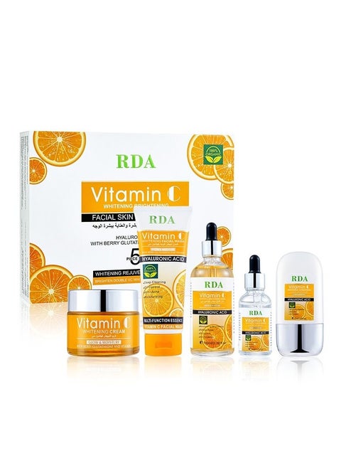 Complete Set With vitamin C Contains Face Wash 100 ml Toner 100 ml Serum 30 ml Whitening  Face Cream 50 ml Sunscreen 50 ml