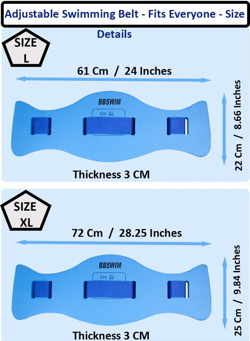 أوشن قابل للتعديل مع حزام السباحة العائمة ، مثالية للسباحة ، تعلم السباحة ، السباحة آمنة و التمارين الرياضية المائية ، السباحة التدريب مساعدة الدعم - إيفا رغوة حزام السباحة العائمة للأطفال والكبار - Image 5