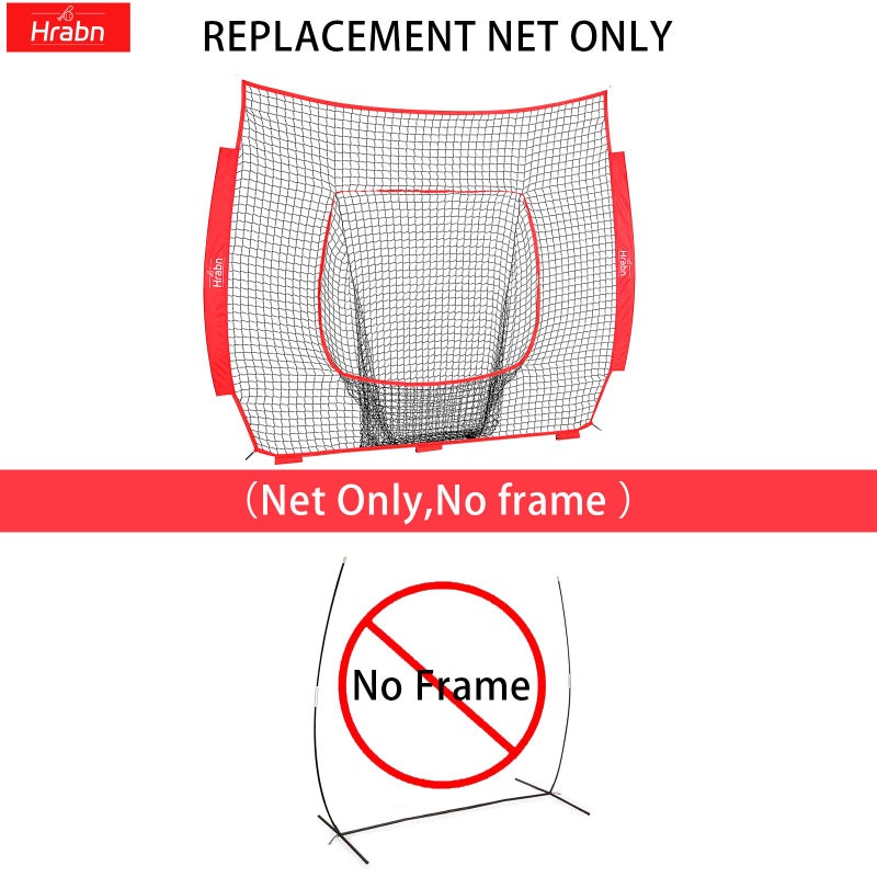 Hrabn Baseball & Softball Replacement Net (Only Nets, Not Frame) 7-Strand Heavy Duty Knotless Polyester Replacement Baseball Net for Baseball Pitching Hitting and Throwing Practice Fits 7x7FT Size - Image 5