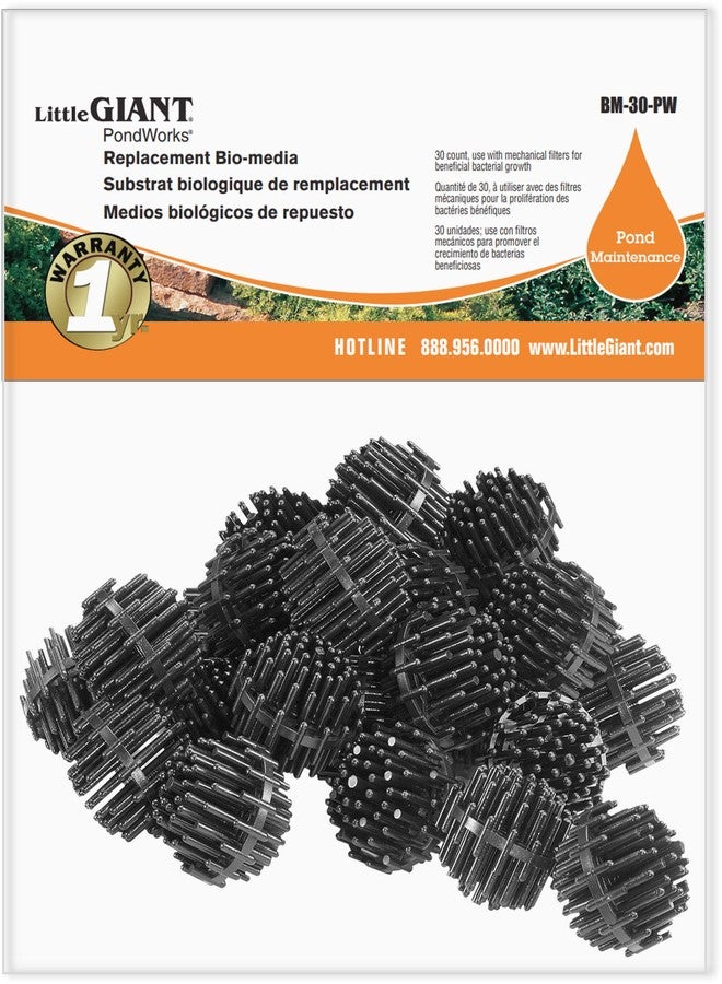 ليتل جايانت كرات الوسائط البيولوجية من ليتل جاينت BM-30-PW - 30 كرة لأنظمة ترشيح البرك، وأجهزة التنظيف السطحي، وفلاتر الشلالات، أسود، 566112 - Image 5