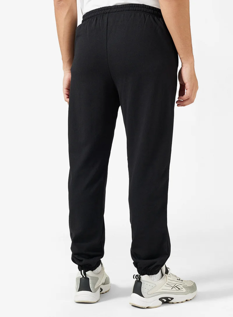 Seventy Five Basics Text Print Elastic Hem Joggers