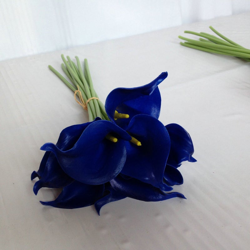 Generic Artificial Mini PU Calla Lily Multiple Colors Dark Blue 