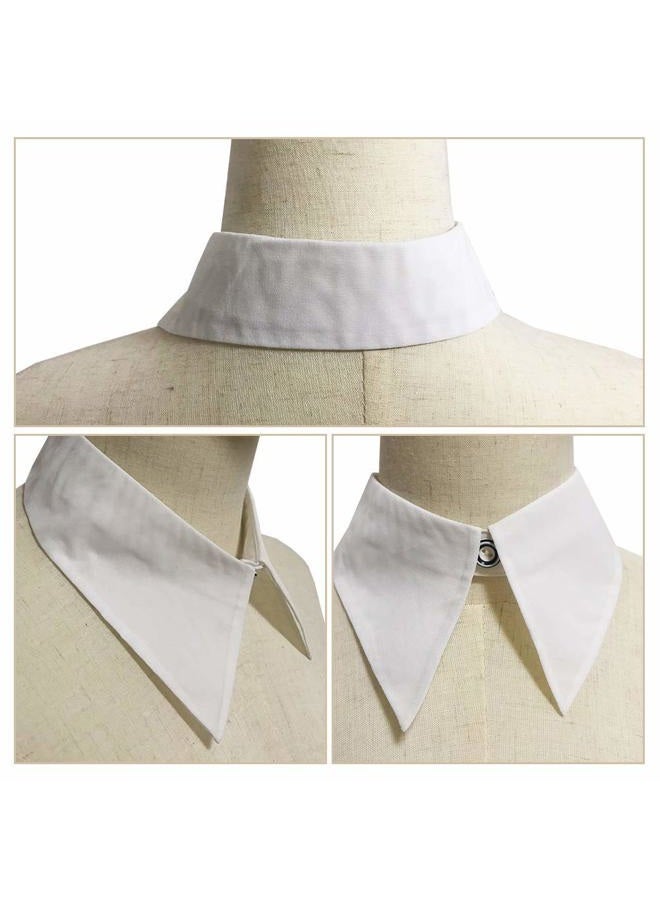 Joyci Solid Color Girls Necklace Choker Collar Detachable Lapel False Collar (White) - Image 2