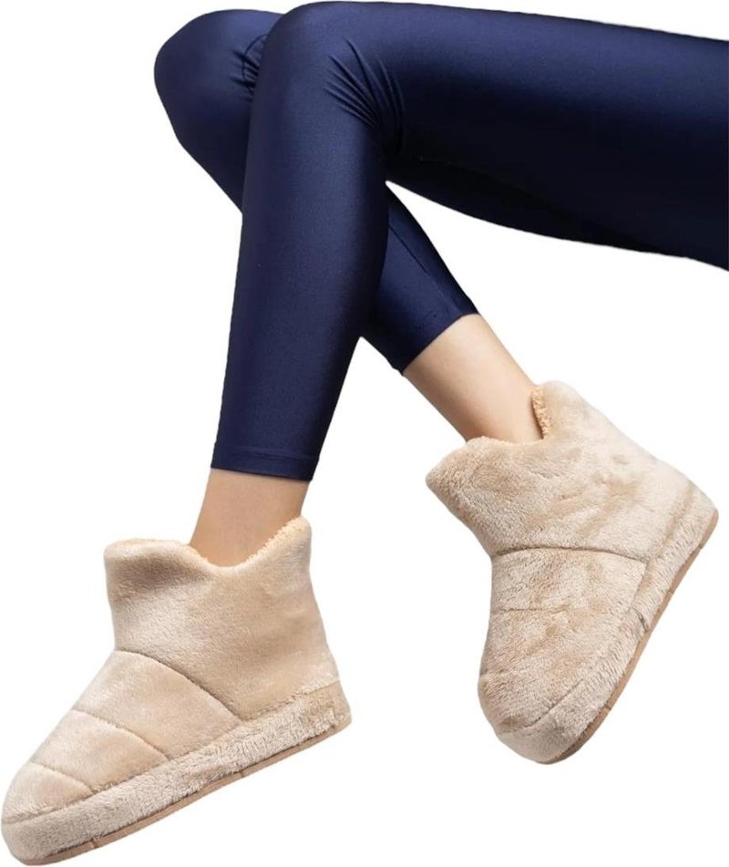 Liger Women's Panduf Home Shoes Home Boots Thick Light Sole Beige - Image 3
