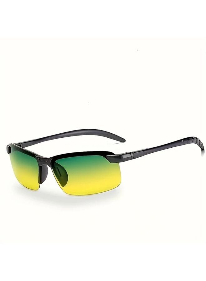 Yellow Green Day Night Vision Glasses Durable PC Frame Unisex for Men Women - Image 5